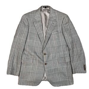 Britches Of Georgetown 100% Lambswool Made in Japan Blazer Sport Coat 44L Plaid